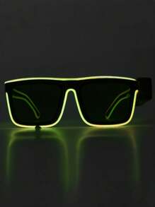 1 Pair Battery-Powered Cool LED Square Techno-Style Luminous Glasses, LED Party Supplies, Glow Eyewear For Nightclub, Music Festival, Birthday Party, Celebration - Nhiều màu - Xem 6