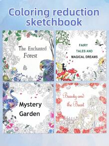 4 PIEZAS Libro para colorear de gran tamaño con diseños pintados a mano y que ayuda a reducir el estrés, con 24 páginas de patrones para colorear que incluyen ilustraciones de pájaros, plantas y jardín, indicado para mujeres, hombres, niñas y adolescentes - Fácil, divertido y alivia la ansiedad. Puede utilizarse como regalo de vuelta al colegio, regalo de cumpleaños, regalo de fiesta o regalo de relajación artística.