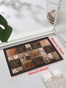 1 pieza Alfombra resistente al deslizamiento con 'Patrones diferentes en la celosía de piedra', lavable a máquina, alfombra para entrada, sala de estar, dormitorio, cuarto de niños, patio exterior, jardín, decoración del hogar, decoración de la habitación, alfombra de área, tapiz