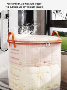 1pc New Duvet/Blanket Storage Bag, Transparent Waterproof Moisture-Proof Clothing Organizer Box With Large Capacity For Home Moving, Storage