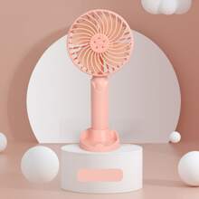 1pc Mini Handheld USB Rechargeable Personal Fan, 3 Speed Adjustable, Portable Plastic Wearable Design, Button Control, Suitable For Indoor/Outdoor Use, Great For Office, Travel, Camping
