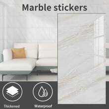 20PCS Self-Adhesive Black Marble PVC Cladding Wall Panels For Kitchen Bathroom Carnival Home Sticker - 薑色 - 查看 4