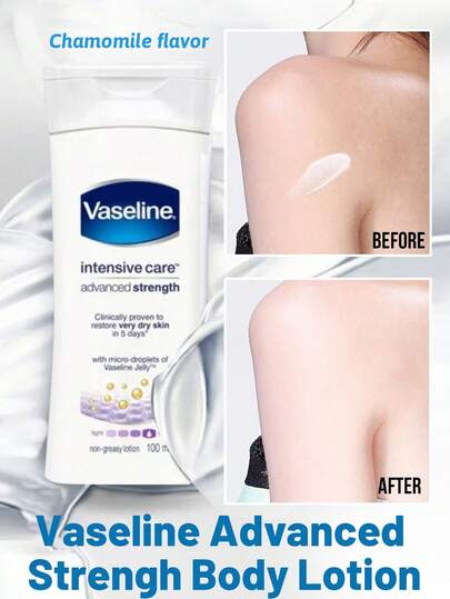 Vaseline 凡士林深层滋润保湿乳液，深层补水，改善粗糙，修复脱皮，清爽不油腻，易于涂抹，快速吸收，洋甘菊香氛，便携装，令肌肤光滑透亮，减少干燥，增强肌肤弹性，适用于极干性肌肤、皲裂肌肤、粗糙肌肤、敏感肌肤，日常护肤，沐浴后，睡前，干燥季节，户外活动后