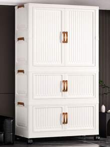 5/4/3/2/1 Layer No-Assembly Storage Cabinet, Children's Wardrobe, Bedroom Collapsible Simple Clothing Cabinet For Rental Home, Baby Organizer - Solid Color - View 11