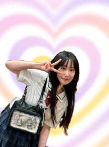 日系原宿风 Ltabag 大容量可爱保龄球包，带徽章元素，多功能手提包、单肩包、背包，女学生适用 - 黑色 - 查看 8