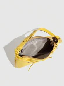 Sunshine And Fresh Shoulder Baguette Bag Street Bow Crossbody Bag Shiny Glitter Glue Bag - Yellow - View 5