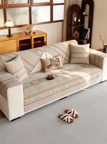 1 件雪尼尔沙发垫全天候防滑 - 咖啡棕 - 查看 11