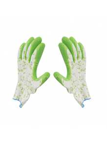 1 Pair Women's Ditsy Floral Fashion Gardening Gloves, Oil Resistant Latex Protective Gloves For Yard Work & Crafts