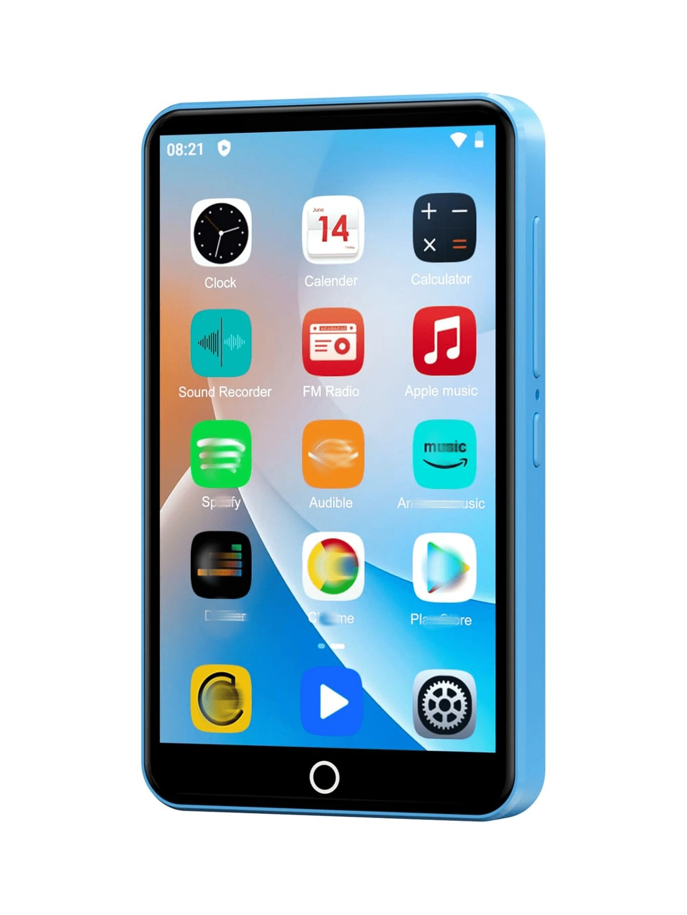 Oilsky MP3 播放器,带蓝牙和 WiFi,MP3 和 MP4 音乐播放器,带 Spotify、Music、Deezer、Audible、浏览器,4.0 英寸 IPS 触摸屏安卓播放器,带扬声器、FM 收音机,最高 512GB - 藍色 - 查看 1