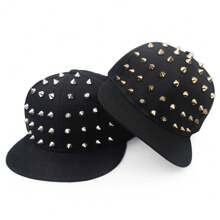 1PC Unisex Punk Studded Baseball Hip-Hop Hat Adjustable Snapback Spike Rivet Stud Cap - Silver - View 4