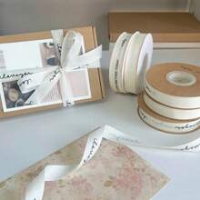 Letter Ribbon Rolls, Large Spool Baking Cake Packaging Ribbon, Korean Gift Wrapping Decorative Ribbon - Multicolor - View 1