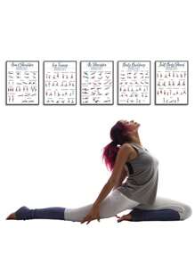 1 Stück/Set 5 Stück Gewichtsverlust & Formung Fitness Poster - Leinwandkunst für Muskeltraining, Gym Yoga Home Training Referenzanleitung, ungerahmte Raumdekoration Wohndekoration Wanddekoration Schlafzimmerdekoration Wandkunst