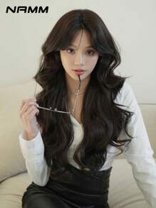 NAMM Tóc giả sóng nước cao cấp 30 inch cho nữ, tóc giả tổng hợp mềm mại hình chữ U 2*0,5 có mái, tóc giả sợi tổng hợp mềm mại, tự nhiên, chịu nhiệt, phụ kiện tóc giả cho bé gái, tiệc tùng, lễ hội âm nhạc, lễ hội hoa anh đào, cosplay, anime hoặc sử dụng trang phục - Xem 3