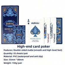 1 Set High-End Waterproof Poker Cards - Waterproof Playing Cards - Plastic Playing Cards, Durable & Flexible - Suitable For Magic, Gambling, Parties And Collectors, Valentine's/New Year Gift