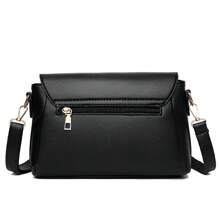 Nova Bolsa Transversal Pequena de Couro PU com Estampa de Folhas, Casual, Versátil, Bolsa de Mãe, Moda Feminina