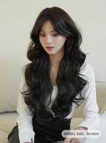 NAMM Tóc giả sóng nước cao cấp 30 inch cho nữ, tóc giả tổng hợp mềm mại hình chữ U 2*0,5 có mái, tóc giả sợi tổng hợp mềm mại, tự nhiên, chịu nhiệt, phụ kiện tóc giả cho bé gái, tiệc tùng, lễ hội âm nhạc, lễ hội hoa anh đào, cosplay, anime hoặc sử dụng trang phục - Xem 5