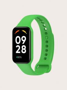 1 件纯色休闲风格一体式硅胶智能手环表带适用于 Mi Band 8 Active