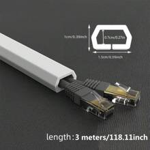1pc 39.37inch/118.11inch Self-Adhesive PVC Cable Management Tube, Invisible Floor Wire Cover For Desk, Wall & Floor Installation, Home Decor Cable Concealment Channel