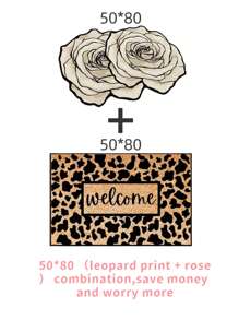 1pc Rose Pattern Diatomite Bathroom Mat, 0.3CM Diatomite Material, Decorative, Bathroom Mat, Toilet Mat, Q-Soft Cushion, Quick Absorbency, Anti-Bacterial, Easy Cleaning, Reusable, Wear-Resistant, Convenient Storage, Safe &