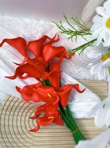 1/3/5pcs Of Artificial Calla Lilies Bouquets Are Suitable For Being Used As The Handheld Bouquets For Brides And Bridesmaids At Weddings, The Bridal Bouquet At Weddings, Anniversary Gifts, Valentine's Day Presents, Party Decorations, Table Flower Arrangements For Baby Showers, Home Decorations, And The Centerpieces Of The Dining Table During Easter And Mother's Day Birthday Graduation