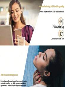 1 Pc Wireless Bluetooth Headset Mini Sports In-Ear Bluetooth Headset Sports Low Power Remote Noise-Proof Bluetooth Headset With Digital Display, Enhanced Bass Wireless Headset - Touch Control, Long Battery Life, Hands-Free Call Music And Exercise