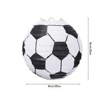 5pcs Soccer Paper Lanterns Sports Soccer , 2024Decorations,Themed Birthday Party Decorations Supplies Party Favors,Christmas