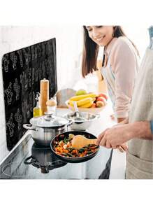 1/2 Pcs Heat Resistant Kitchen Anti-Oil Splash Guard, For Cooking And Frying, Kitchen Cookware Accessories, DIY Kitchen Upgrade Stickers & Baffles, Home Decor Kitchen Accessories, Halloween & Christmas Decor, Cozy Fall& Winter Styles