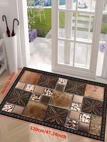 1 pieza Alfombra resistente al deslizamiento con 'Patrones diferentes en la celosía de piedra', lavable a máquina, alfombra para entrada, sala de estar, dormitorio, cuarto de niños, patio exterior, jardín, decoración del hogar, decoración de la habitación, alfombra de área, tapiz