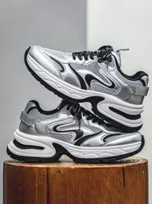 男士舒适休闲透气低帮运动鞋，时尚厚底运动鞋，秋季