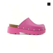 Mule Clog Slip On Platform Closed Toe Sandals - Pink - View 2