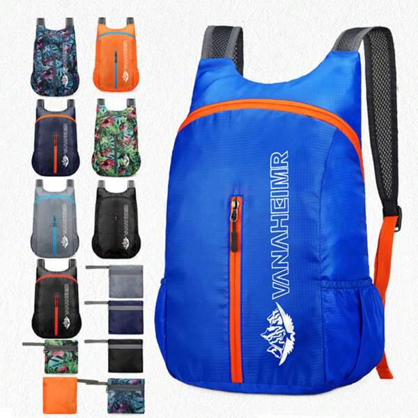 1 pieza Mochila plegable de moda para exteriores nueva, paquete de almacenamiento multipropósito, bolsa de viaje ultraligera y portátil, paquete plegable