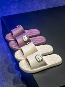 舒适简约可爱拖鞋男女四季穿防滑静音多功能家居户外旅行沙滩拖鞋高弹轻便透气 - 粉色 - 查看 8
