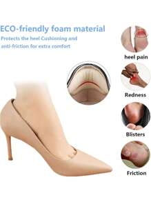 2/4Pairs Heel Cushion Pads For Big & Loose Shoes - Protectors For Blisters, Friction & Heel Pain - Anti-Slip Grips To Make Shoes Fit Tighter