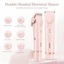 Afeitadora eléctrica 2 en 1 para mujer, diseño de cuchilla de cerámica seguro y afilado, elimina rápidamente el vello corporal en múltiples áreas, diseño impermeable para uso en seco y mojado, motor potente que proporciona un afeitado suave, herramienta esencial para el bikini de la mujer, suministros de viaje