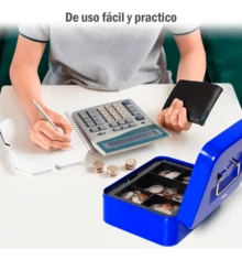caja mediana de acero de seguro con bandeja extraíble para monedas y cerradura de llave,Caja Fuerte De Seguridad Metalica Con Llave Ahorros Negocio - pequeño - Ver 5