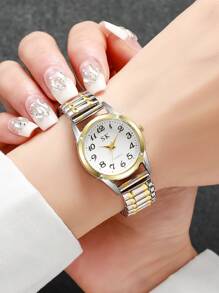 1pc Women's Minimalist Casual Numeric Dial Elastic Band Quartz Wrist Watch, Elegant Fashion (Watch Box Not Included) - Một cỡ - Xem 2