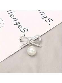 1 Stück elegante Schleife Brosche, funkelnde Legierung Dekoration, einfache Anstecknadel Brosche, hochwertige Damen Brustblume Clip - perfektes Valentinstags Geschenk Kleider Accessoire Anstecknadel für Kleidung, Tasche, Charm, Schule, Büro Accessoires, Hemden, Jacken, Schmuck, Weihnachten, Halloween Kleidung, witzige, süße Lehrer Geschenke, Halloween Accessoires, Lehrertag