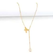 1pc New Minimalist Stainless Steel 12 Zodiac Signs Crystal Rectangular Pendant Necklace, Gold Chain, For Women - Stainless Steel Constellation - View 3