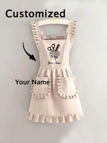 1 bucă șorț floral personalizat pentru coafuri, șorț personalizat cadou pentru femei, șorț personalizat, potrivit pentru salon de unghii, brutărie, frizer, uniformă de lucru pentru restaurant, supermarket, cafenea