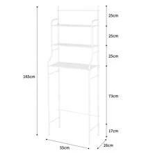Toilet Storage Rack, Bathroom Shelf, Storage Cabinet Over Toilet With 3 Shelves, Toilet Shelf Cabinet, Bathroom Storage Rack With 3 Shelves, 165*55*26cm - 白色 - 查看 4