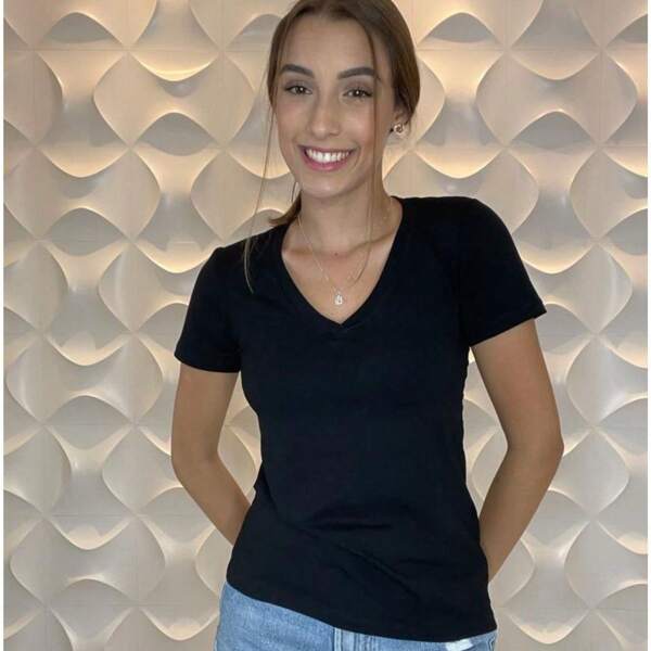 Blusas BABY LOOK De Manguinha Decote V