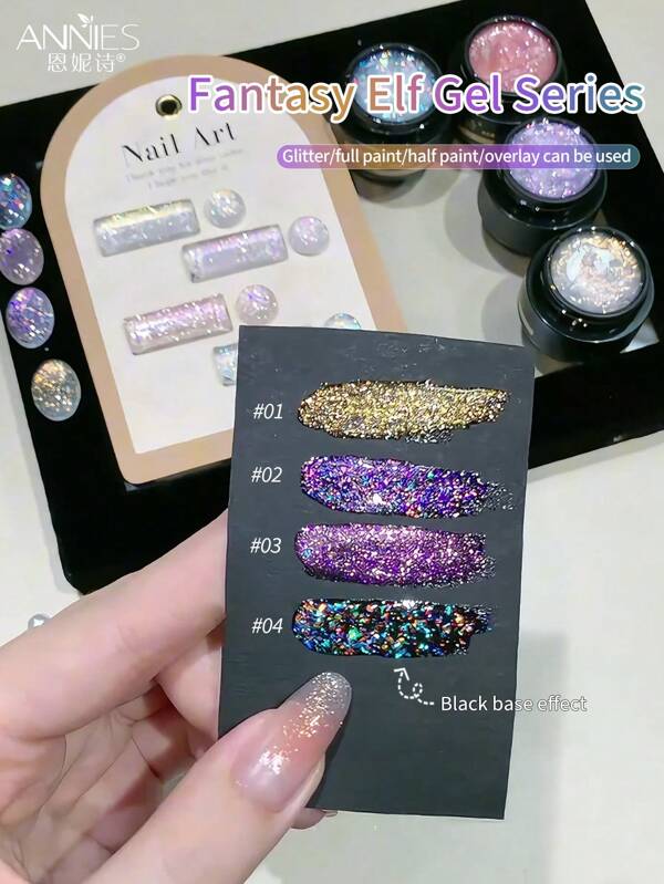 1Pc/4pcs Super Glitter Light Dream Fine Flash Gel Nail Polish Set UV Irradiation Soak Off Semi Permanent Nail Mixed Varnish Salon Exclusive