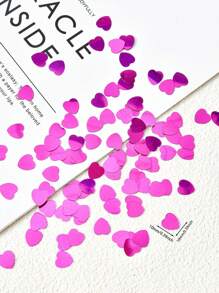 15g/10mm 金属箔心形五彩纸屑闪光心形亮片情人节结婚周年派对家居餐桌装饰照片展台背景 - 彩色 - 查看 3