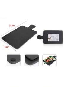 Black Tray Handle Cooked Food Board Wooden Serving Plate Household Black Wooden Serving Plate Household Multifunctional Serving Plate Set With Handle Bamboo Serving Board Steak Pizza Breakfast Board Classification Serving Board Slate Serving Plate Western Serving Plate Rock Sushi Serving Plate Irregular Steak Serving Plate Flat Serving Plate Tableware - Decorate Dining Table