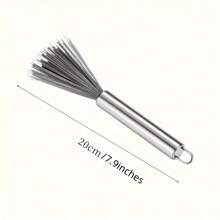 1pc Multi-Purpose Long Handle Cleaning Brush, Stainless Steel Material, No Power Needed, Suitable For Living Room, Bedroom, Bathroom, Kitchen, Furniture - Medium Strength Brush With Handle
