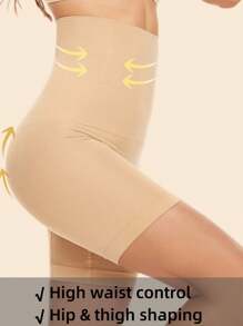 1 pièce Gaine amincissante taille haute pour femmes, combinaison amincissante post-partum sans couture et épaissie pour le ventre, sous-vêtements de contrôle du ventre en tissu tricoté de nylon. Accessoires de gym pour gaines amincissantes du ventre, gaines lombaires pour le corset amincissant du ventre Printemps Sports - Beige - Voir 3