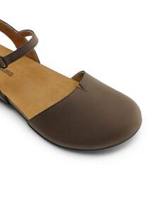 Women's Arch Support Sandals Closed Toe Comfort Cork Footbed Flat Sandals Wide Round Toe Summer Work Walking Vacation Shoes - Coffee Brown - View 5