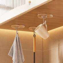 15pcs Heart Shaped Strong Adhesive Hooks, Suitable For Kitchen & Bathroom Storage, Easy Installation, No Drilling Required