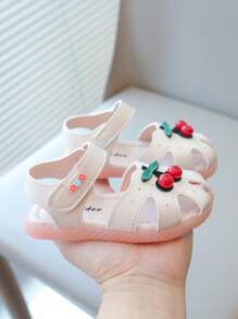 New Girls Toddler Sandals With Cute Peach Toe Closure, Anti-Kicking Design, Soft Bottom Anti-Slip, Lightweight & Comfortable Summer Shoes For Little Girls