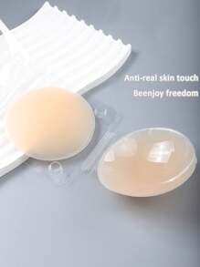 2 Packs Of 4pcs Silicone Invisible Liquid Adhesive Nipple Covers, Reusable Strapless Bra Pasties, Seamless Bra Petals For Women - Apricot - View 5